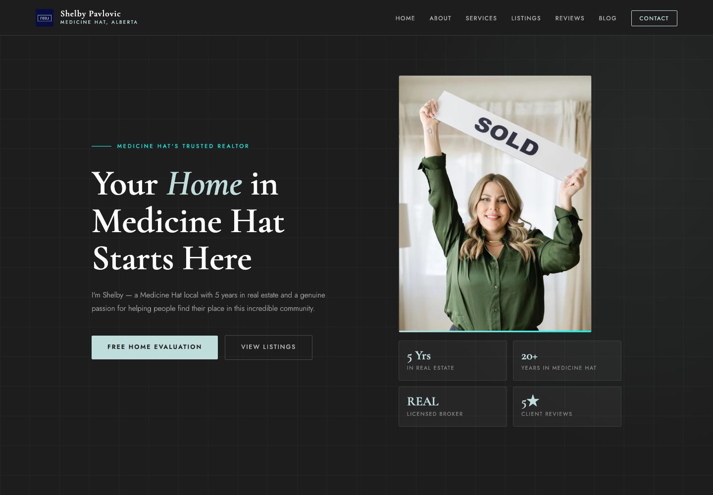 Shelby Pavlovic realtor website homepage